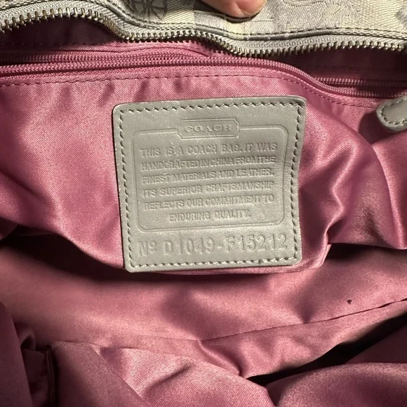 Coach Gray and Silver Signature Tote - Picture 9 of 10